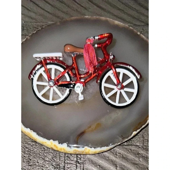 Napier Bicycle Brooch Bike Red Retro Bike Brooch Articulated Movement - Picture 2 of 7